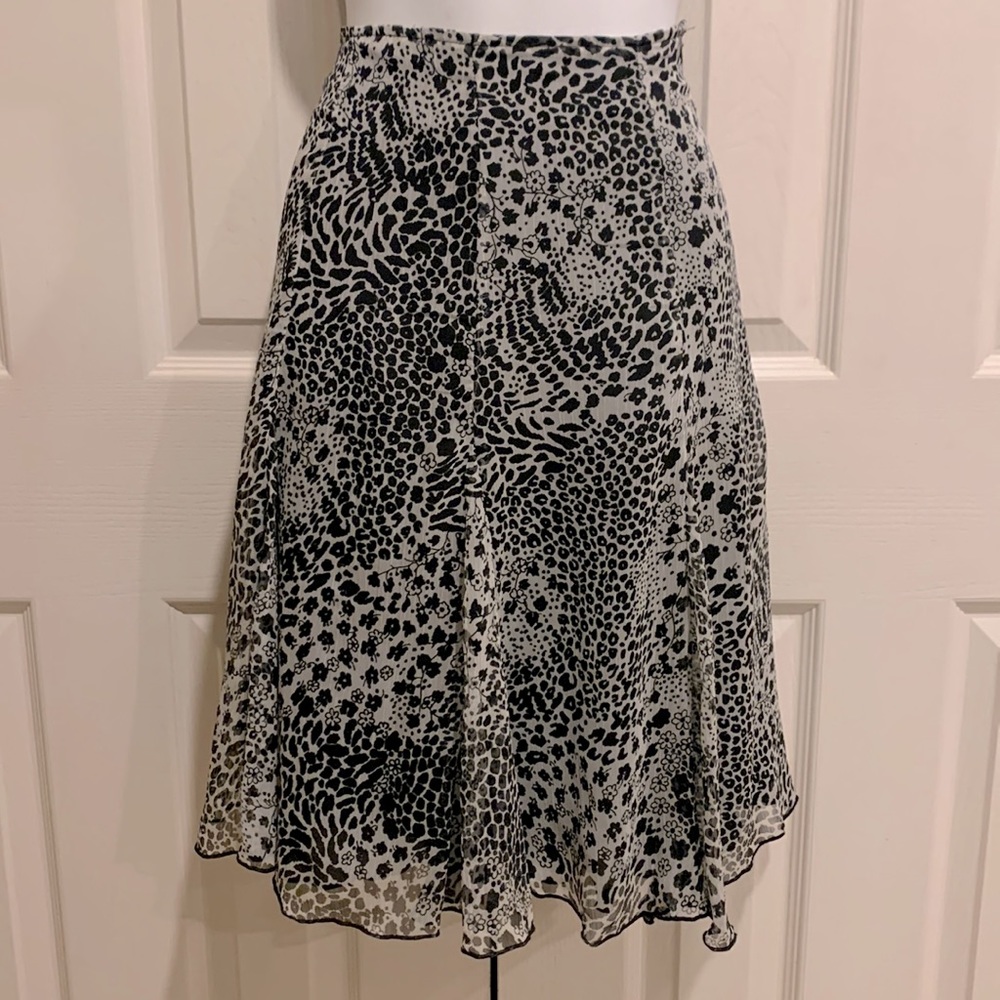 Black/White Cheetah Print Skirt